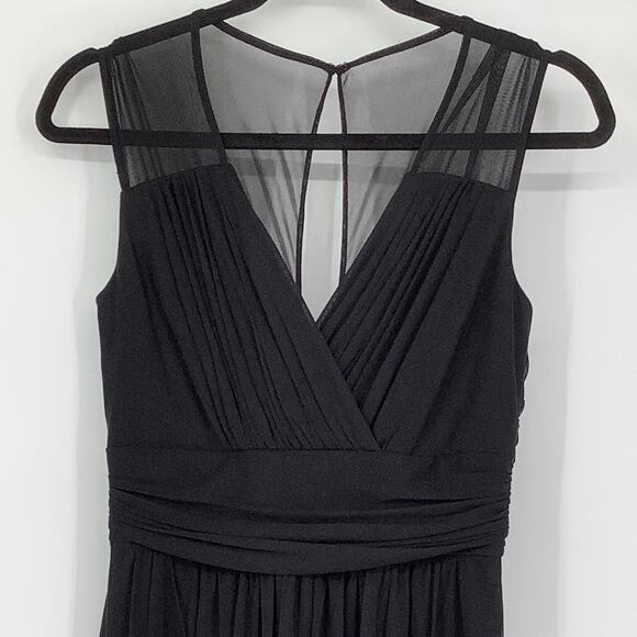 NEW! Alfred Sung Size 6 Chiffon Knit Cap Sleeve V-Neck Maxi Dress $231 msrp J3-3 - Picture 6 of 10